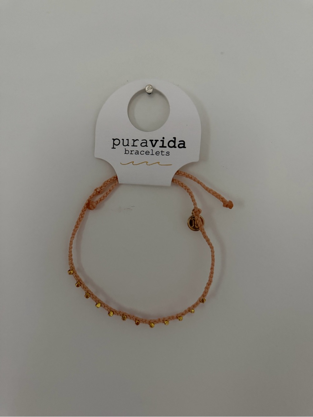 Pura Vida Gold Stitched Beaded Adjustable Anklet / Bracelet